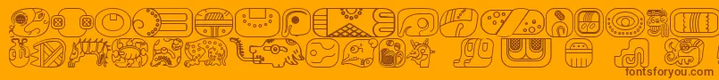 MayanglyphsoutlineRegular Font – Brown Fonts on Orange Background