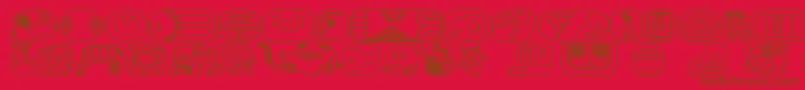 Police MayanglyphsoutlineRegular – polices brunes sur fond rouge