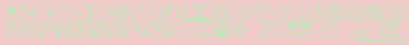 MayanglyphsoutlineRegular Font – Green Fonts on Pink Background