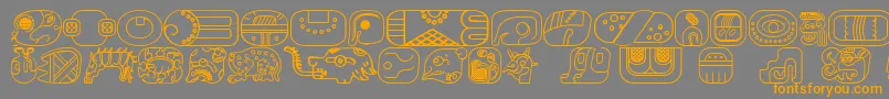 MayanglyphsoutlineRegular Font – Orange Fonts on Gray Background