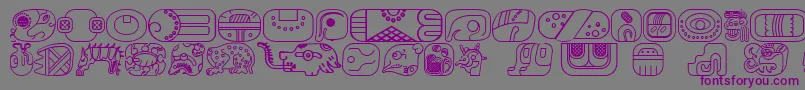 MayanglyphsoutlineRegular Font – Purple Fonts on Gray Background