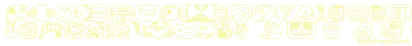 Шрифт MayanglyphsoutlineRegular – жёлтые шрифты
