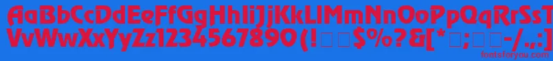 Czcionka AgrevuecyrMedium – czerwone czcionki na niebieskim tle