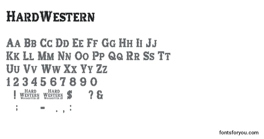 HardWesternフォント–アルファベット、数字、特殊文字