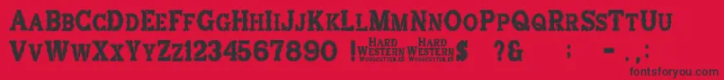 フォントHardWestern – 赤い背景に黒い文字