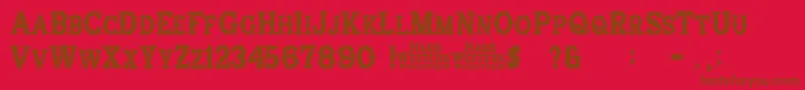 Fonte HardWestern – fontes marrons em um fundo vermelho