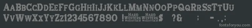 フォントHardWestern – 黒い背景に灰色の文字