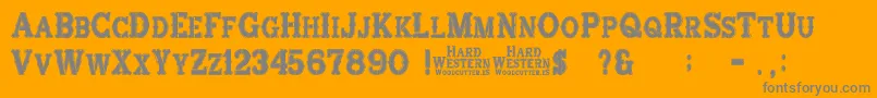 HardWestern-fontti – harmaat kirjasimet oranssilla taustalla