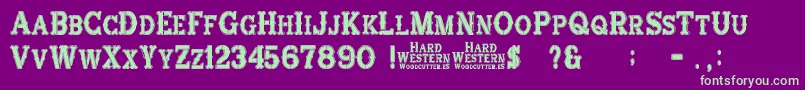 HardWestern Font – Green Fonts on Purple Background