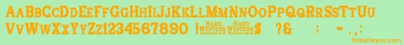 Más sobre la fuente HardWestern fuente HardWestern – Fuentes Naranjas Sobre Fondo Verde