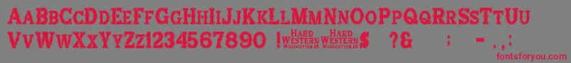 HardWestern Font – Red Fonts on Gray Background