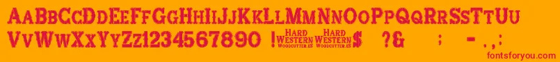 HardWestern Font – Red Fonts on Orange Background