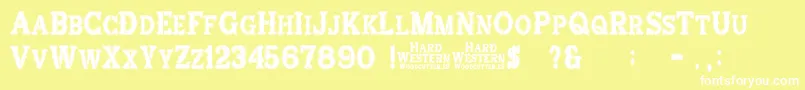 HardWestern Font – White Fonts on Yellow Background