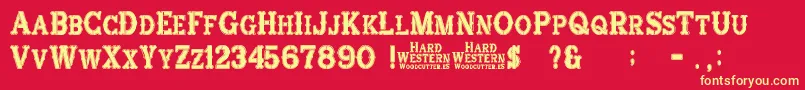HardWestern Font – Yellow Fonts on Red Background