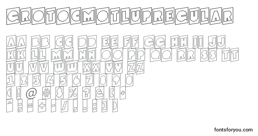 Czcionka GrotocmotlupRegular – alfabet, cyfry, specjalne znaki