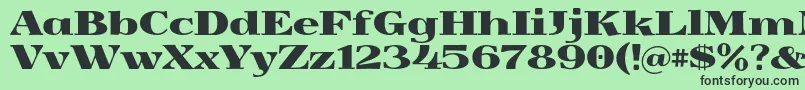 フォントYokawerad – 緑の背景に黒い文字