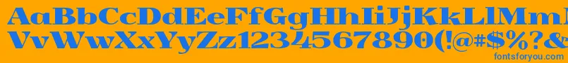 Yokawerad Font – Blue Fonts on Orange Background