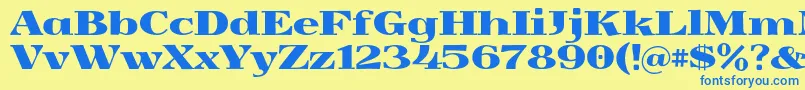 Yokawerad Font – Blue Fonts on Yellow Background