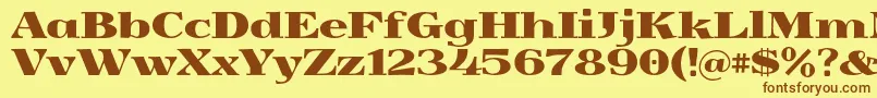 Yokawerad Font – Brown Fonts on Yellow Background