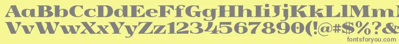 フォントYokawerad – 黄色の背景に灰色の文字