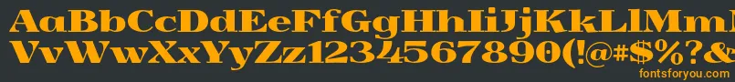 フォントYokawerad – 黒い背景にオレンジの文字