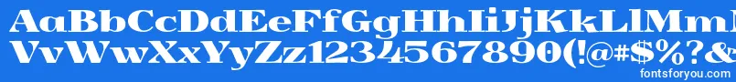 フォントYokawerad – 青い背景に白い文字