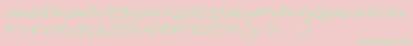 MargueritaLetPlain.1.0-Schriftart – Grüne Schriften auf rosa Hintergrund