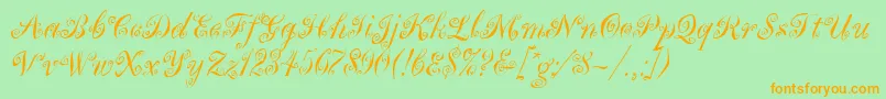 MargueritaLetPlain.1.0 Font – Orange Fonts on Green Background