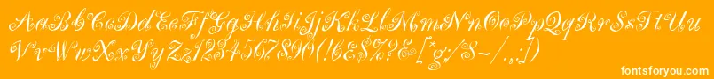 MargueritaLetPlain.1.0-Schriftart – Weiße Schriften auf orangefarbenem Hintergrund