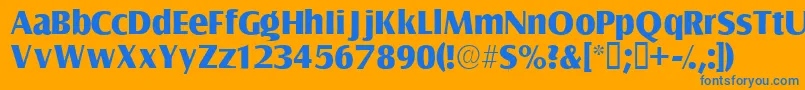 フォントNautossk – オレンジの背景に青い文字