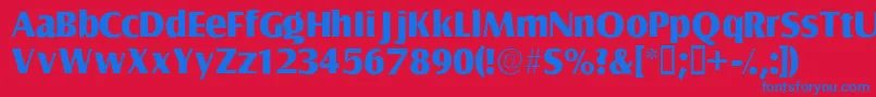 Nautossk Font – Blue Fonts on Red Background