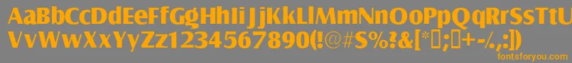 Nautossk Font – Orange Fonts on Gray Background