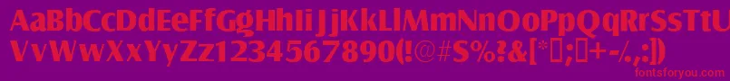 Nautossk Font – Red Fonts on Purple Background