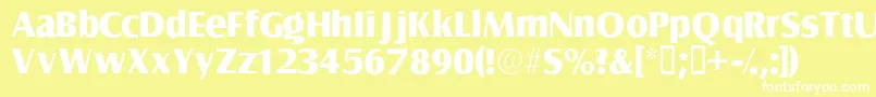 フォントNautossk – 黄色い背景に白い文字