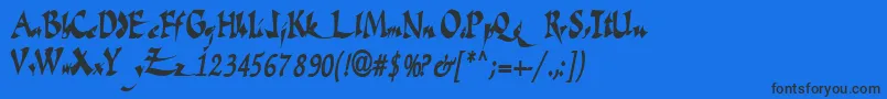 Fatescripttext29RegularTtcon Font – Black Fonts on Blue Background