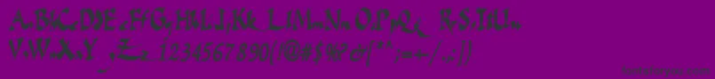 フォントFatescripttext29RegularTtcon – 紫の背景に黒い文字