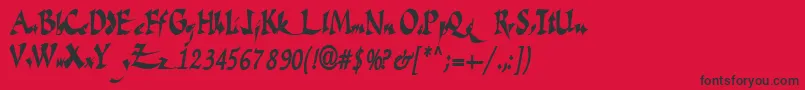 Fatescripttext29RegularTtcon Font – Black Fonts on Red Background