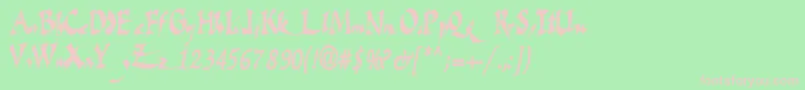 Fatescripttext29RegularTtcon Font – Pink Fonts on Green Background