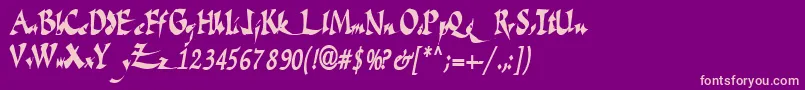Fatescripttext29RegularTtcon Font – Pink Fonts on Purple Background
