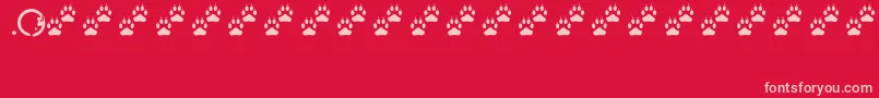 Tracks Font – Pink Fonts on Red Background