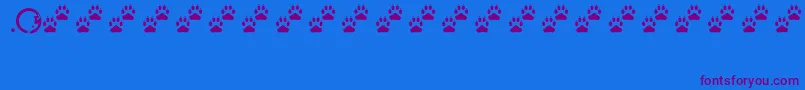 Tracks Font – Purple Fonts on Blue Background