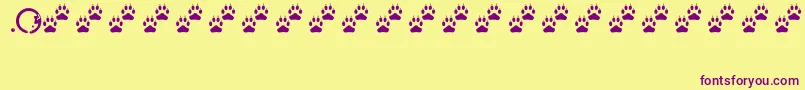 Tracks Font – Purple Fonts on Yellow Background