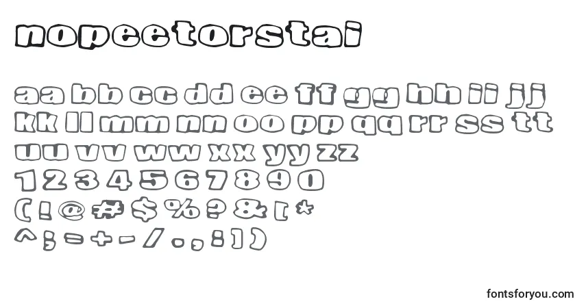 Czcionka NopeeTorstai – alfabet, cyfry, specjalne znaki