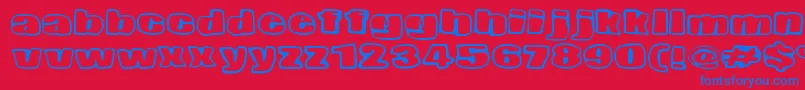 NopeeTorstai Font – Blue Fonts on Red Background