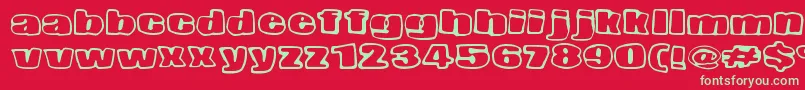 NopeeTorstai Font – Green Fonts on Red Background
