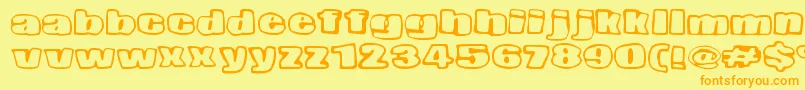 NopeeTorstai Font – Orange Fonts on Yellow Background
