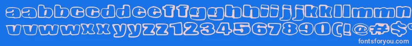 NopeeTorstai Font – Pink Fonts on Blue Background