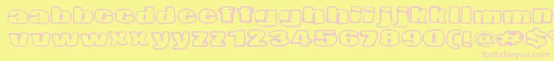 NopeeTorstai Font – Pink Fonts on Yellow Background