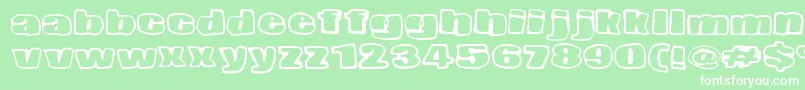 フォントNopeeTorstai – 緑の背景に白い文字