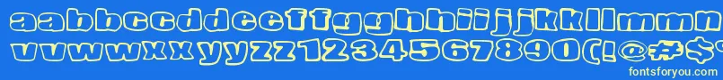 NopeeTorstai Font – Yellow Fonts on Blue Background